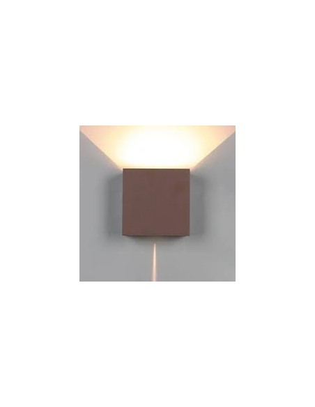 Luminaire extérieur Davos LED intégré corten 10x10 cm moderne