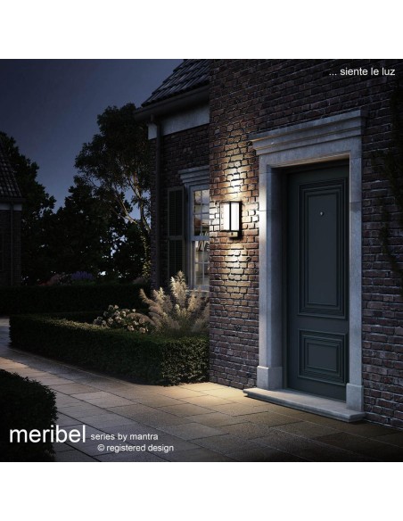 Détail applique murale extérieure IP54 Méribel 6490 diffuseur cristal transparent