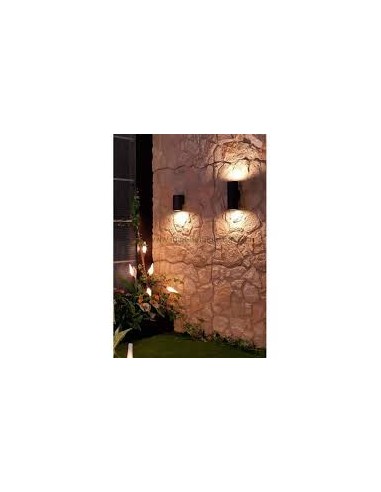 Détail applique murale extérieure Volcano 6482 diffuseur cristal transparent design graphite