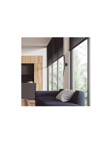 Détail applique murale LED Arrecife aluminium métal acrylique noir mat IP20