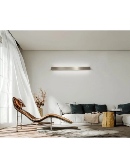 Détail applique murale LED Elegance métal silicone gris design contemporain IP20