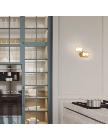 Détail applique murale LED Andromeda aluminium finition dorée intérieur IP20