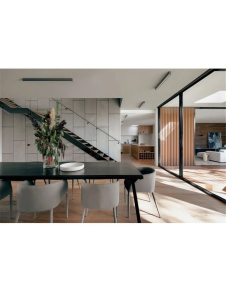 Détail plafonnier LED Hanok aluminium blanc design extra-plat IP20