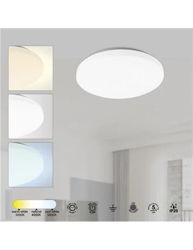 Plafonnier LED Zero CCT installé dans salon moderne éclairage puissant