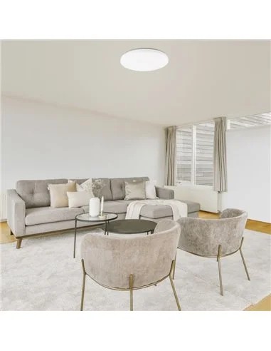 Plafonnier LED Zero CCT installé dans chambre moderne éclairage homogène