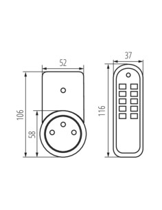 Lot de 3 prises télécommander Blanc garantie 2 ans - Kanlux 2