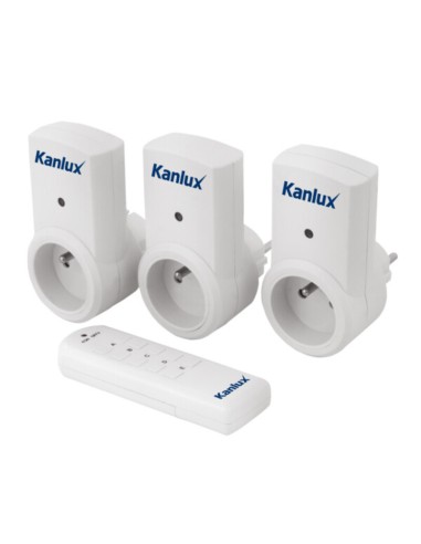 Lot de 3 prises télécommander Blanc garantie 2 ans - Kanlux