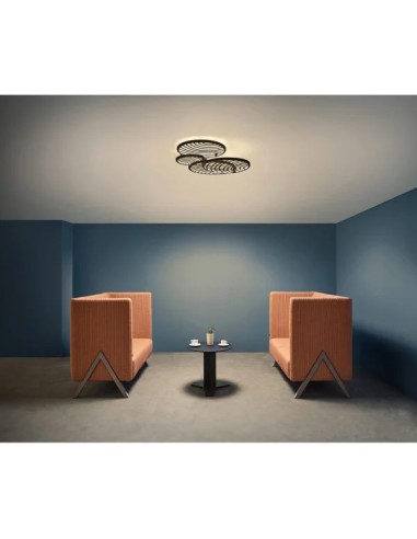 Plafonnier LED Collage installé dans salon contemporain élégant