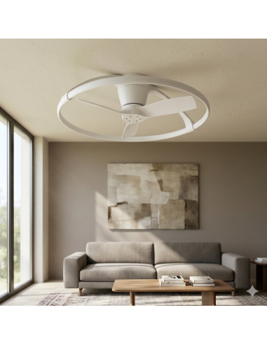 Ventilateur Diam. 75 cm Dim. 55W 3000/5000K Blanc - Mantra - Nepal Mini