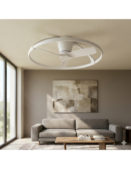 Ventilateur Diam. 75 cm Dim. 55W 3000/5000K Blanc - Mantra - Nepal Mini