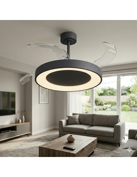 Ventilateur Diam.106cm Dim. 40W 3000/5000K Noir - Mantra - Niseko fan II M