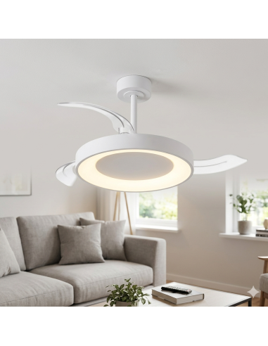 Ventilateur Diam.91 cm Dim. 36W 3000/5000K Blanc - Niseko fan II S