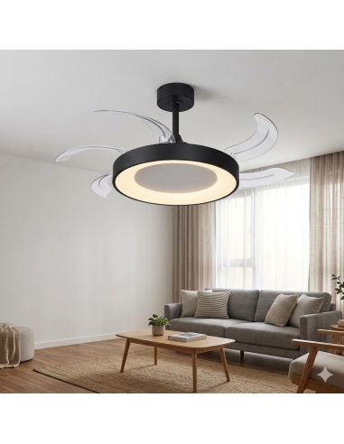 Ventilateur Diam.91 cm Dim. 36 W 3000/5000K Noir - Mantra - Niseko fan II S