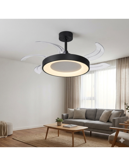 Ventilateur Diam.91 cm Dim. 36 W 3000/5000K Noir - Mantra - Niseko fan II S