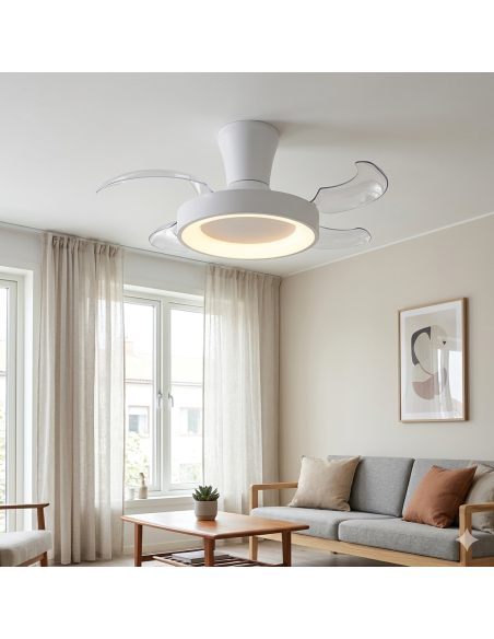 Ventilateur Diam.71cm Dim. 3000/5000K Blanc - Mantra - Niseko fan II XS