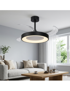 Ventilateur Diam.91 cm Dim. 45W 2700/5000K Noir - Mantra - Niseko fan S 2