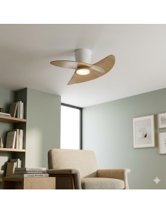 Ventilateur Dim. 18 W 3000/5000K 2520 LM Blanc et Bois - Mantra - Ona 2