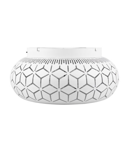 Plafonnier Bidar Blanc Mat 3xE27 Ø50 cm Trio