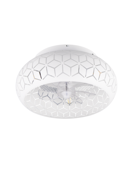 Plafonnier Bidar installation plafond métal blanc mat salon moderne