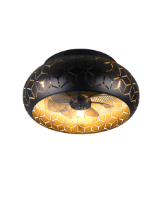 Plafonnier ventilateur Bidar noir et or Ø50 cm design moderne élégant Trio