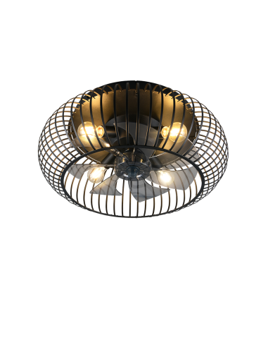 Plafonnier ventilateur JOHANNA noir mat 61 cm vue principale