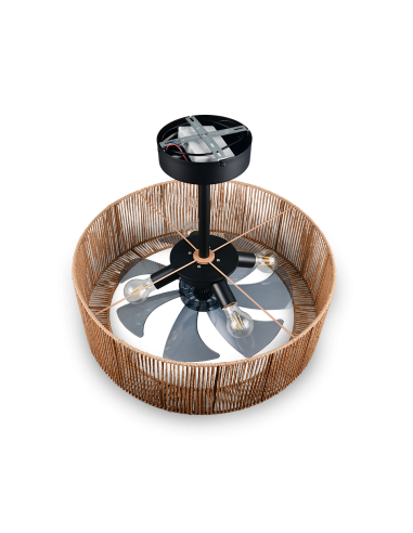Plafonnier ventilateur SMILLUM style bohème intérieur salon chaleureux