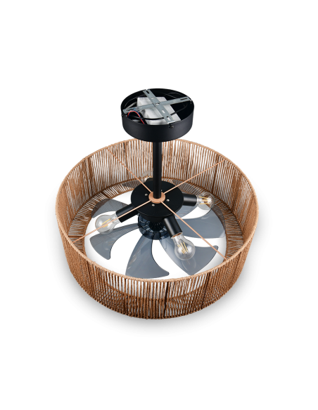 Plafonnier ventilateur SMILLUM style bohème intérieur salon chaleureux