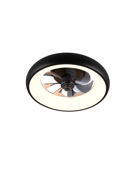 Plafonnier ventilateur MUONIO LED noir mat 40 cm design compact