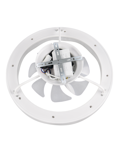 Plafonnier ventilateur SKAULO LED blanc mat 50 cm moderne