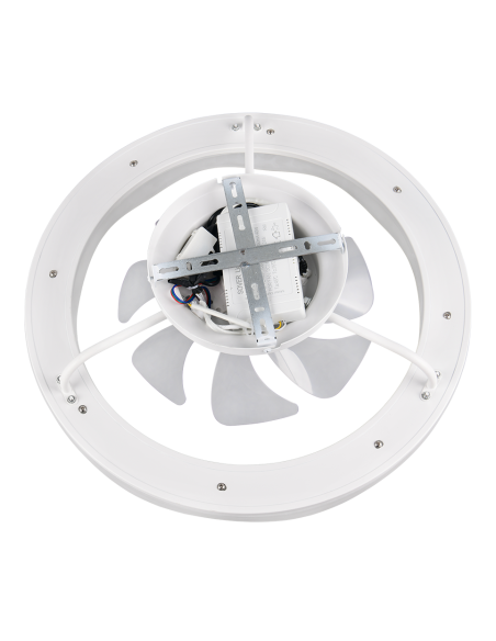 Plafonnier ventilateur SKAULO LED blanc mat 50 cm moderne