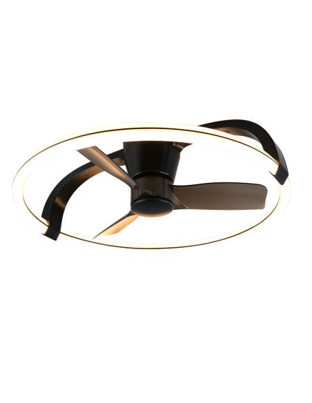 Plafonnier ventilateur STOCKHOLM LED noir mat 73 cm moderne