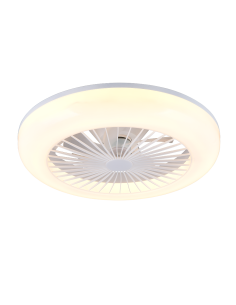 Plafonnier ventilateur MORA LED blanc 45 cm design compact