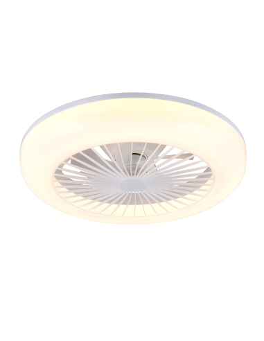 Plafonnier ventilateur MORA LED blanc 45 cm design compact