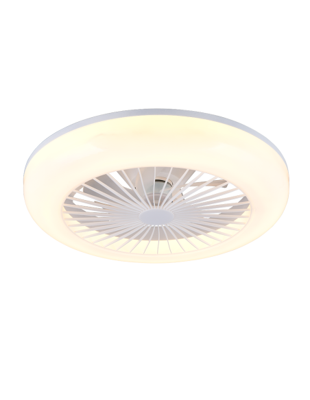 Plafonnier ventilateur MORA LED blanc 45 cm design compact