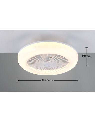 Plafonnier ventilateur MORA LED installé dans chambre moderne