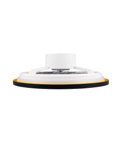 Plafonnier ventilateur VARPULA LED noir et or 55 cm design moderne