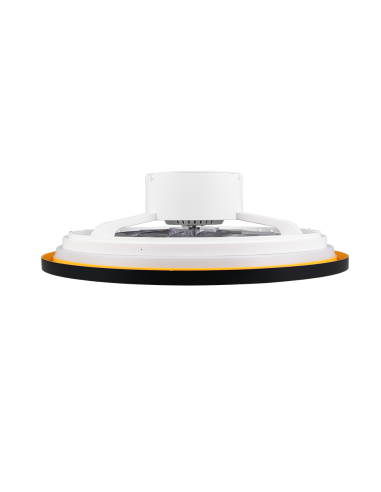 Plafonnier ventilateur VARPULA LED noir et or 55 cm design moderne