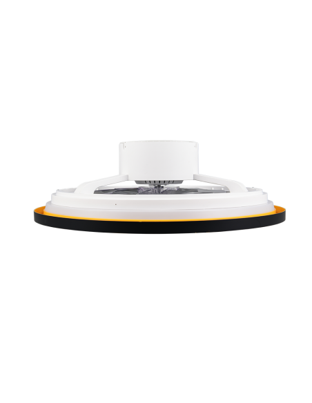 Plafonnier ventilateur VARPULA LED noir et or 55 cm design moderne