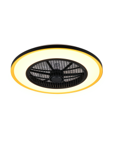 Plafonnier ventilateur VARPULA LED noir et or 55 cm design moderne 2