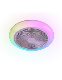 Plafonnier ventilateur HOLMSUND LED RGBW blanc design moderne