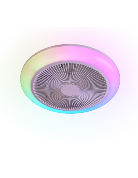 Plafonnier ventilateur HOLMSUND LED RGBW blanc design moderne