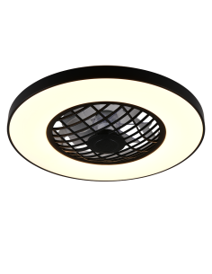 Plafonnier ventilateur LINKÖPING LED noir avec Bluetooth intégré