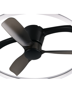 Plafonnier ventilateur STOCKHOLM LED noir mat grand format 73 cm 2