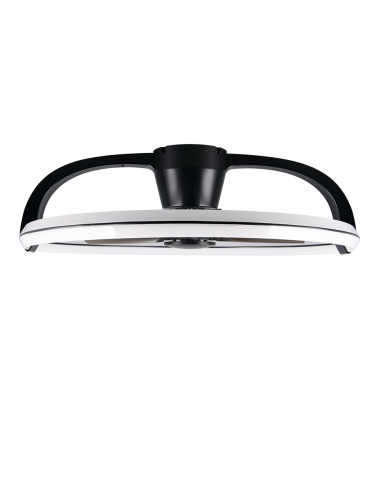 Plafonnier ventilateur STOCKHOLM LED noir mat grand format 73 cm