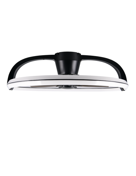 Plafonnier ventilateur STOCKHOLM LED noir mat grand format 73 cm