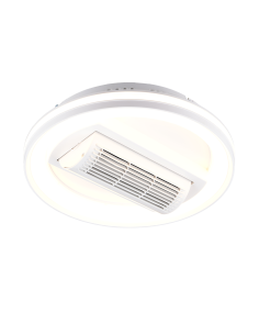Plafonnier ventilateur KURULA LED blanc compact 48 cm