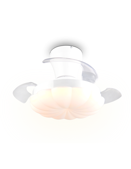 Plafonnier ventilateur BORAS LED blanc mat 60 cm moderne
