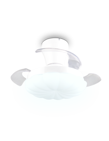 Plafonnier ventilateur BORAS LED 22W blanc 60 cm