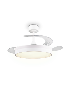 Plafonnier LED ventilateur 30W 3500lm CCT 2700-6500K réglable hauteur Ø106cm blanc IP20 - Mantra KERAVA