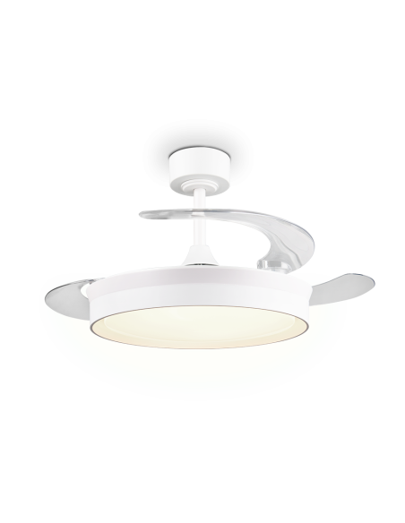Plafonnier LED ventilateur 30W 3500lm CCT 2700-6500K réglable hauteur Ø106cm blanc IP20 - Mantra KERAVA